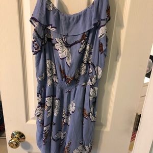 Periwinkle with floral print romper